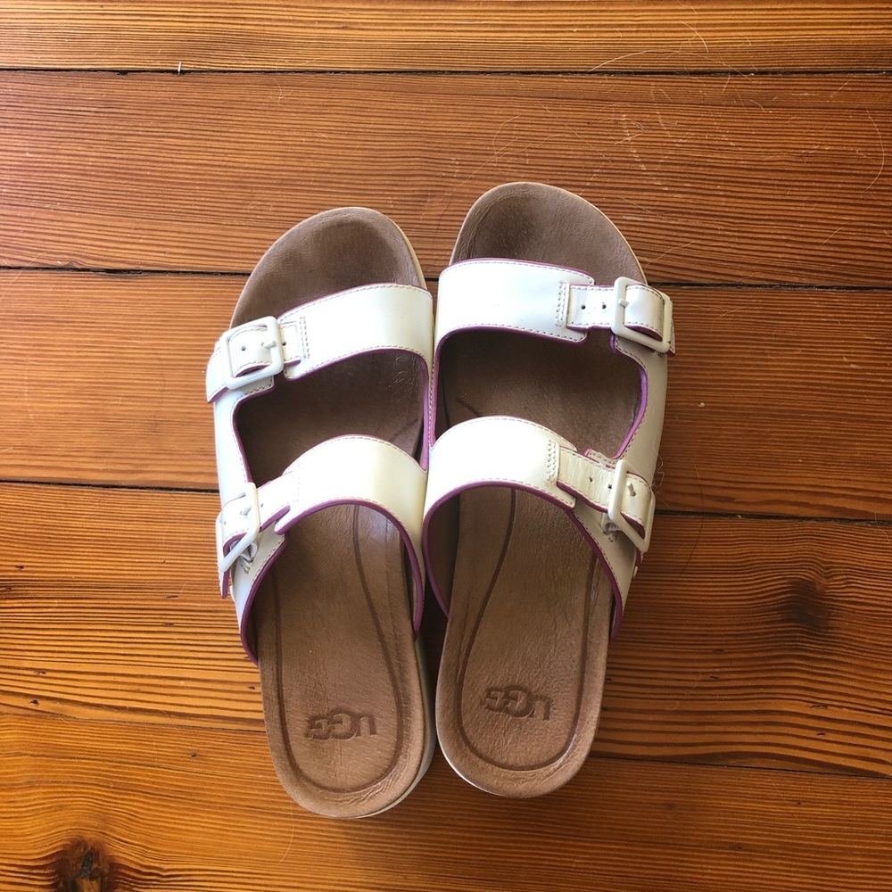Ugg Hanneli white platform sandals size 7